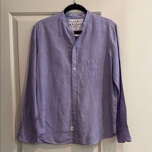 Frank & Eileen women’s linen band collar shirt, small